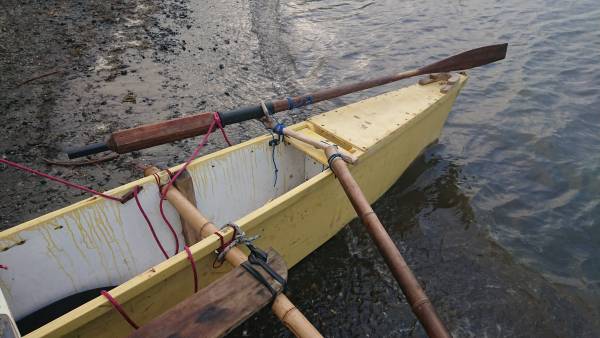 Stern and steering oar closeup